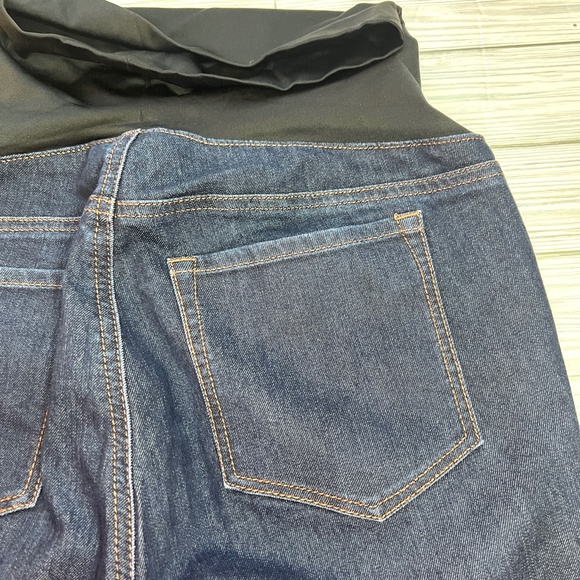 LOFT‎ Maternity Jeans Skinny Dark Wash Stretch Full Panel Size 4M Stretch - Picture 7 of 7